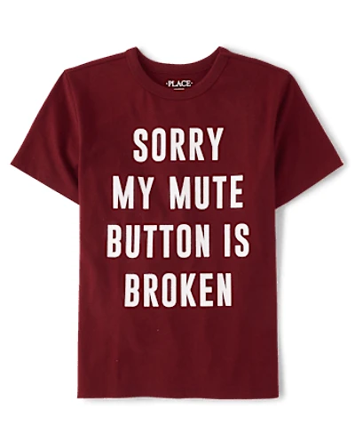 Boys Mute Button Graphic Tee