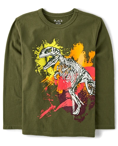 Boys Dino Splatter Graphic Tee