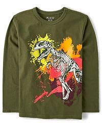 Boys Dino Splatter Graphic Tee