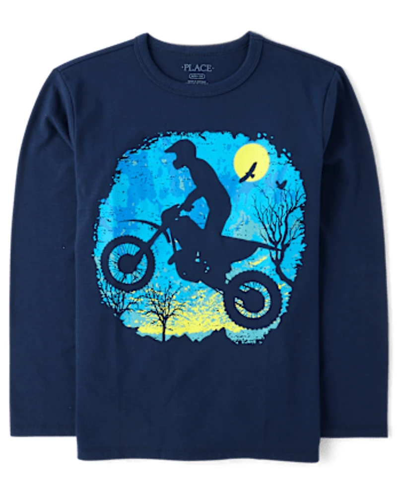 T-shirt graphique motard pour garçon