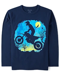 T-shirt graphique motard pour garçon
