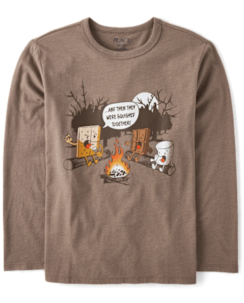 Boys Camping Smores Graphic Tee