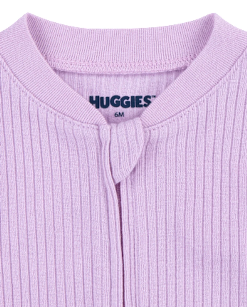 Baby Girls Huggies™ Ribbed Footed Coverall