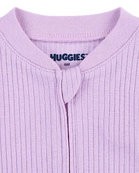 Baby Girls Huggies™ Ribbed Footed Coverall