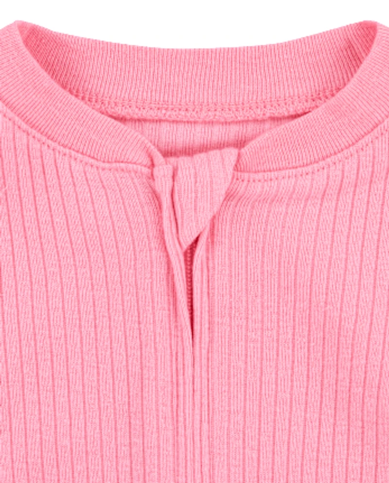 Baby Girls Huggies™ Ribbed Footed Coverall
