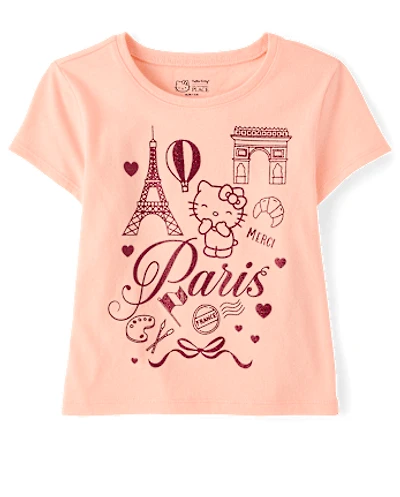 Girls Hello Kitty® Glitter Paris Baby Tee