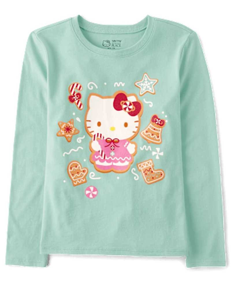 T-shirt graphique Hello Kitty® à paillettes et motif pain d'épices pour fille