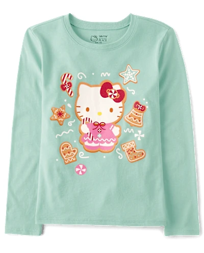 T-shirt graphique Hello Kitty® à paillettes et motif pain d'épices pour fille