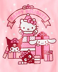 T-shirt graphique pailleté Hello Kitty® et ses amis pour filles « Joyeuses fêtes »