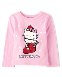 T-shirt graphique Hello Kitty® à paillettes pour petite fille
