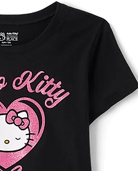 Girls Hello Kitty® Glitter Heart Graphic Tee