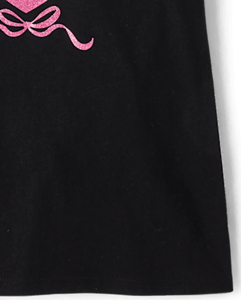 Girls Hello Kitty® Glitter Heart Graphic Tee