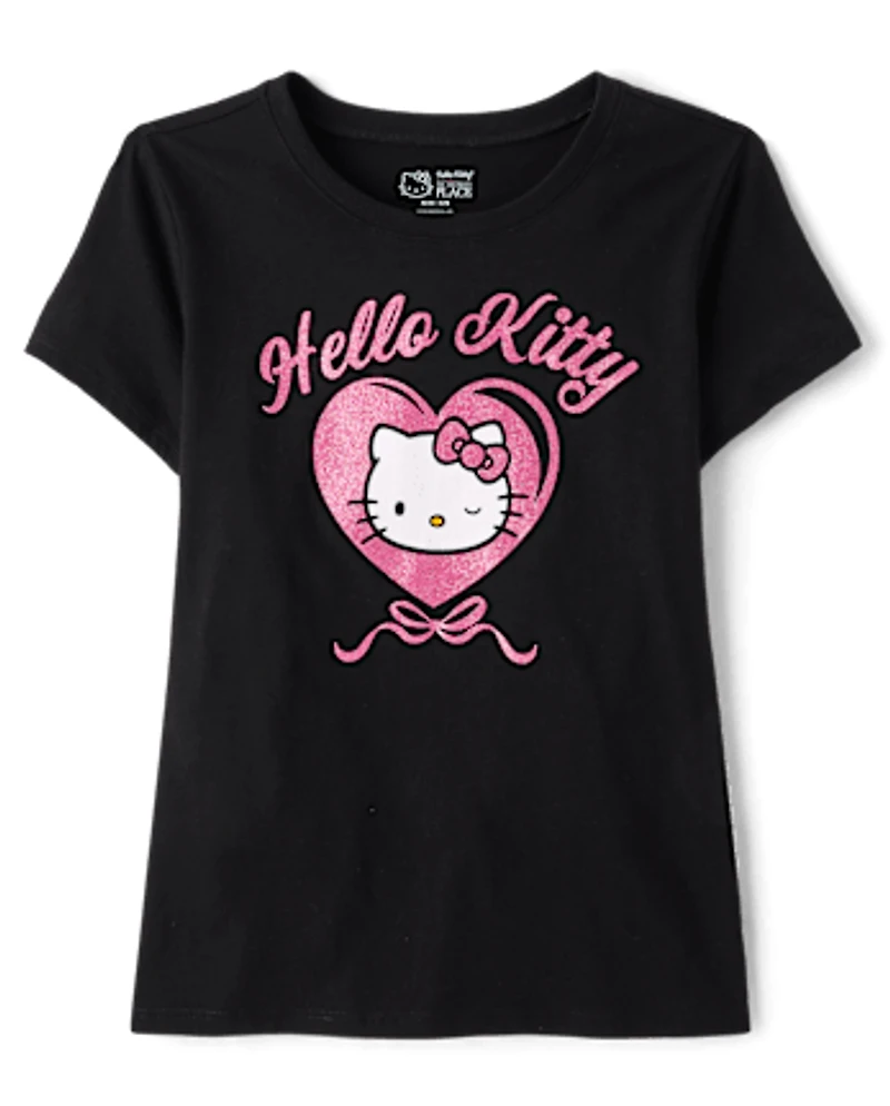 Girls Hello Kitty® Glitter Heart Graphic Tee