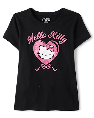 Girls Hello Kitty® Glitter Heart Graphic Tee