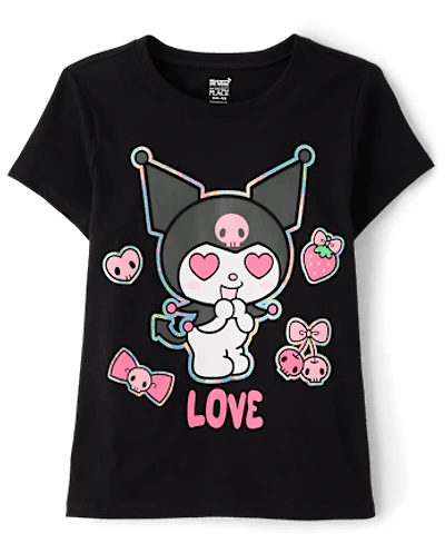 Girls Kuromi™ Holographic Icons Graphic Tee