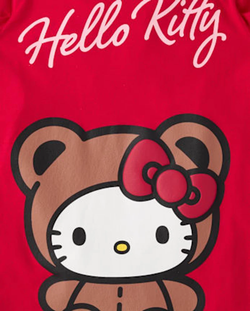 Girls Hello Kitty® Puff Print Bear Graphic Tee