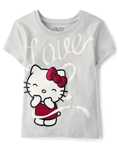 Girls Hello Kitty® Puff Print Love Baby Tee