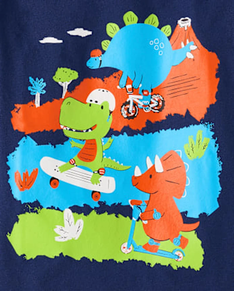 Baby And Toddler Boys Dino Skaters Graphic Tee