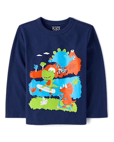 Baby And Toddler Boys Dino Skaters Graphic Tee
