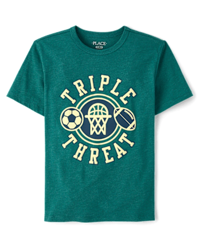 Boys Triple Threat Sports Graphic Tee