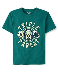 Boys Triple Threat Sports Graphic Tee