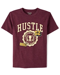 Boys Hustle Varsity Patches Graphic Tee