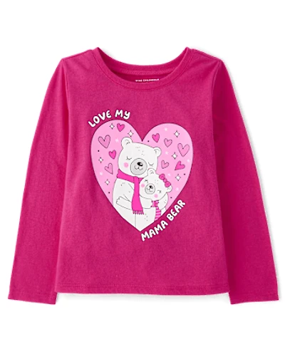 Baby And Toddler Girls Love My Mama Bear Graphic Tee