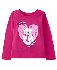 Baby And Toddler Girls Love My Mama Bear Graphic Tee