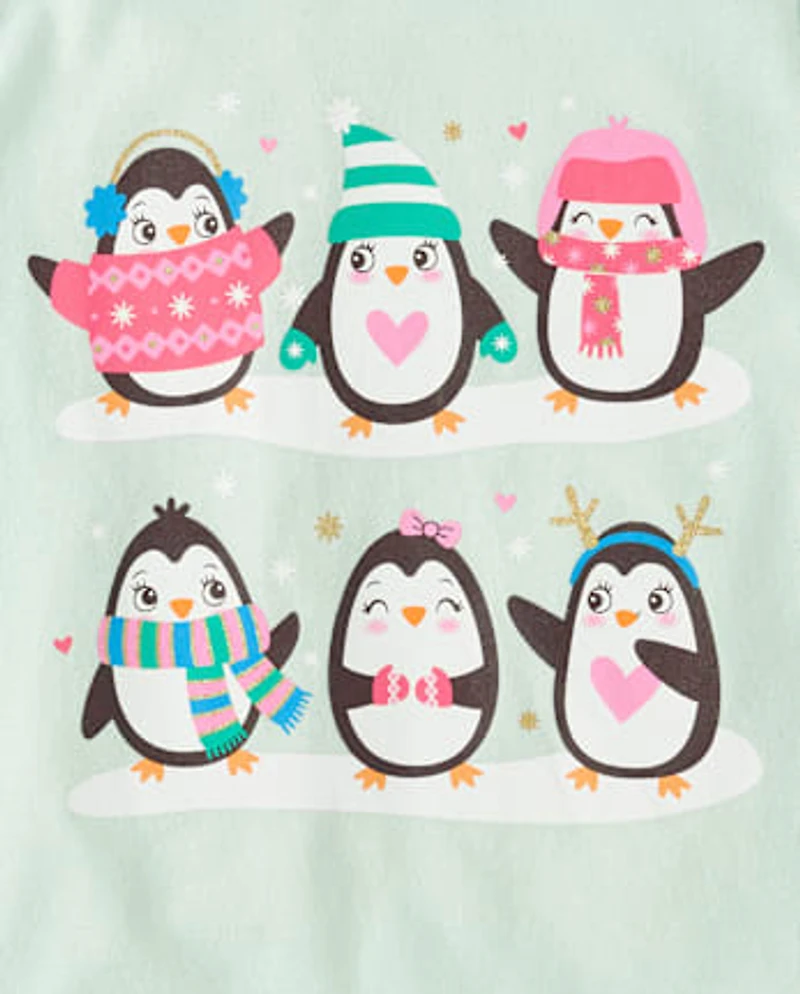 Baby And Toddler Girls Penguin Friends Graphic Tee