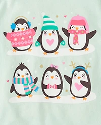 Baby And Toddler Girls Penguin Friends Graphic Tee