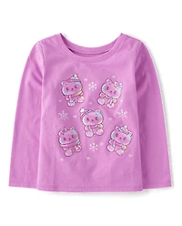 Baby And Toddler Girls Winter Bears Graphic Tee