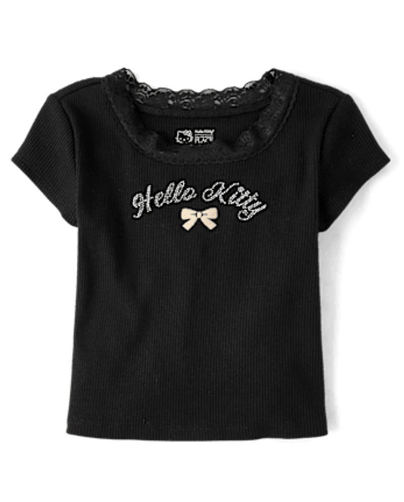 Girls Hello Kitty® Embellished Ribbed Baby Tee