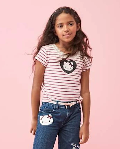 Girls Hello Kitty® Embellished Ribbed Baby Tee