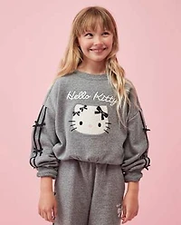 Girls Hello Kitty® Embroidered Bow Premium Fleece Sweatshirt