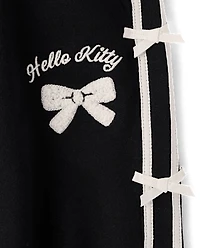 Girls Hello Kitty® Side Stripe Bow Premium Fleece Jogger Pants