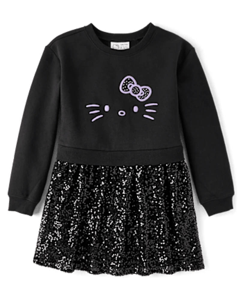 Girls Hello Kitty® Sequin Sweatshirt Dress