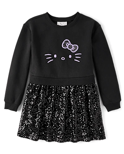Girls Hello Kitty® Sequin Sweatshirt Dress