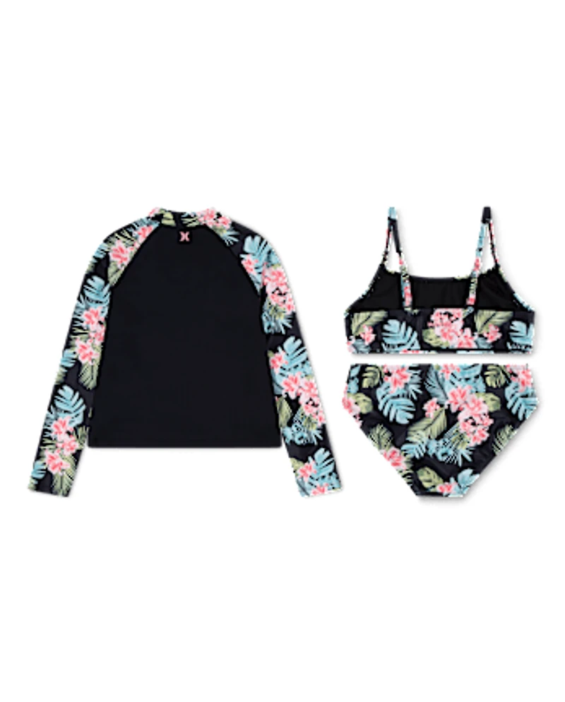 Girls Hurley™ Tropical 3-Piece Swimsuit