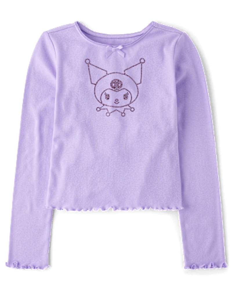 Girls Kuromi™ Rhinestone Ribbed Baby Tee
