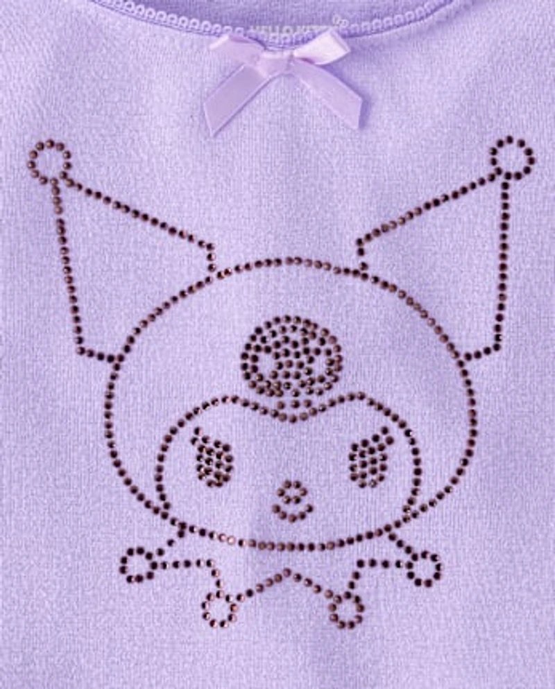 Girls Kuromi™ Rhinestone Ribbed Baby Tee