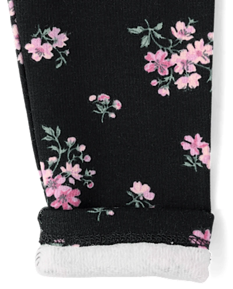 Baby And Toddler Girls Floral Winter Warm Leggings