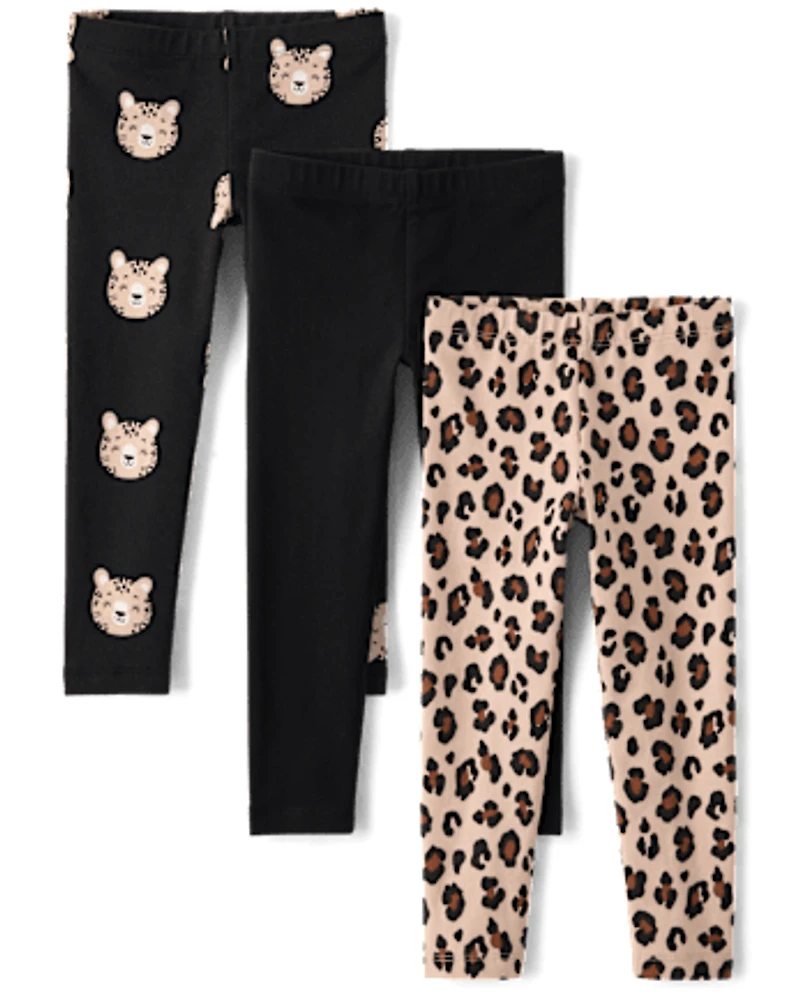 Toddler Girls Print Leggings 3-Pack