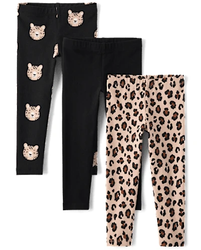 Toddler Girls Print Leggings 3-Pack