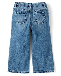 Toddler Girls Foil Wide Leg Jeans