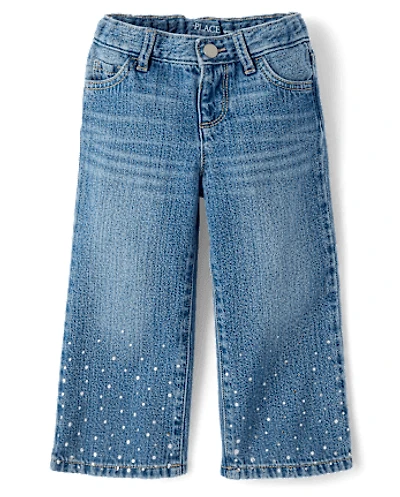 Toddler Girls Foil Wide Leg Jeans