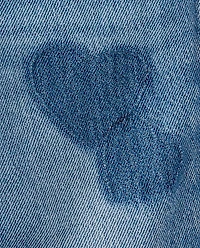 Toddler Girls Heart Patch Baggy Barrel Jeans