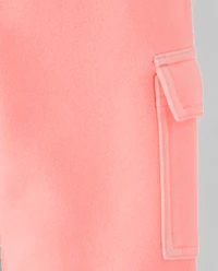 Toddler Garment Dyed Premium Fleece Wide Leg Cargo Lounge Pants