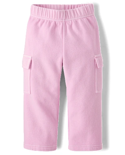 Toddler Garment Dyed Premium Fleece Wide Leg Cargo Lounge Pants