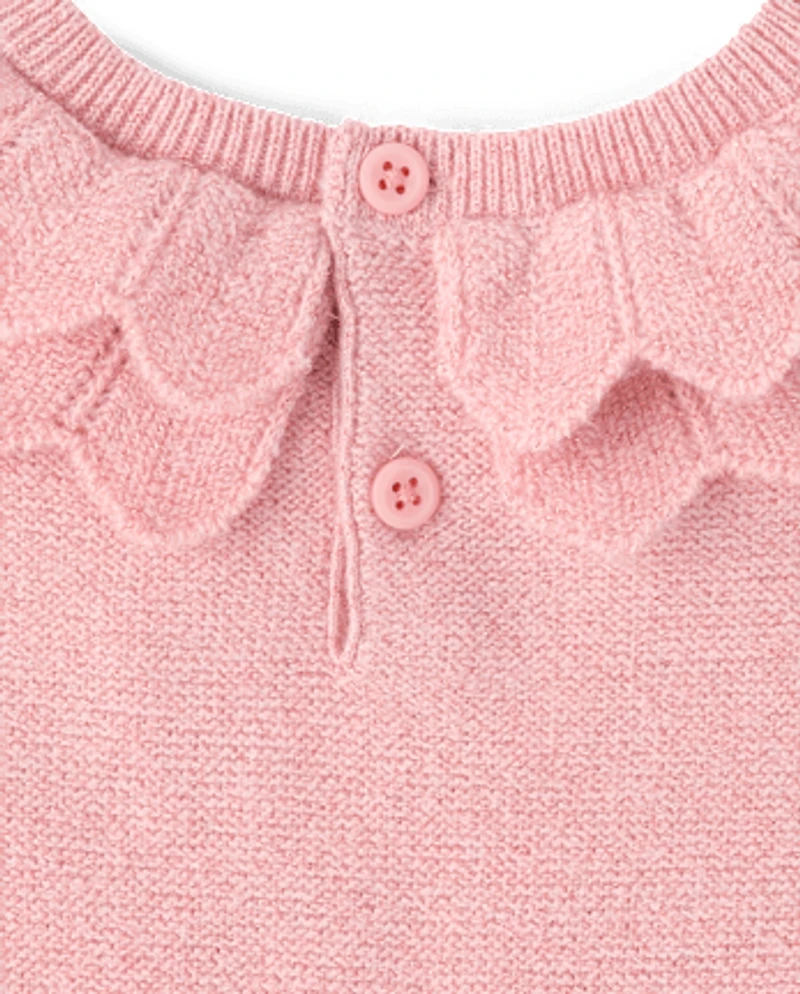 Baby And Toddler Girls Scalloped Sweater Dress