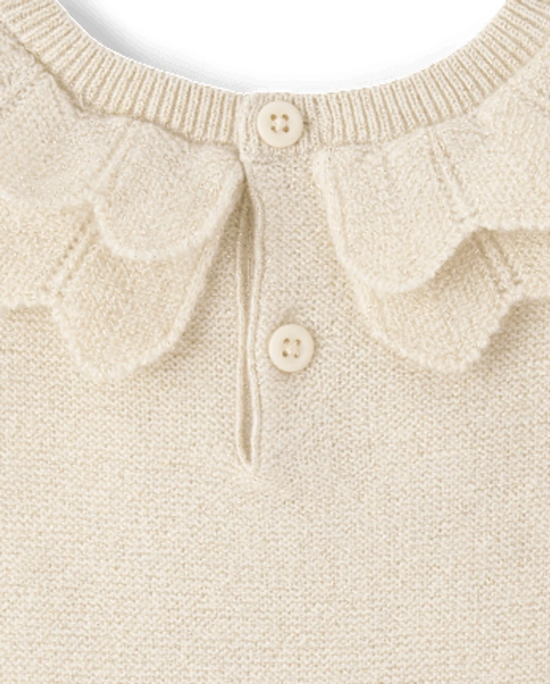 Baby And Toddler Girls Scalloped Sweater Dress